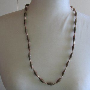 Unique Rolled Paper Beaded Necklace No clasp